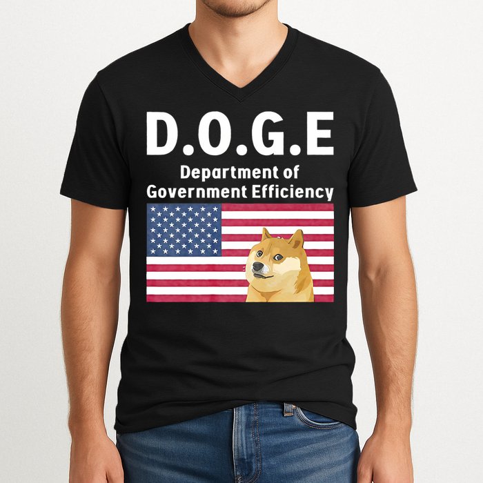 D.O.G.E Doge Department Of Government Efficiency V-Neck T-Shirt
