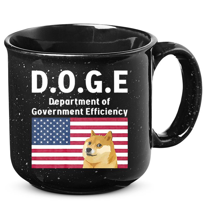 D.O.G.E Doge Department Of Government Efficiency 15oz Campfire Ceramic Mug