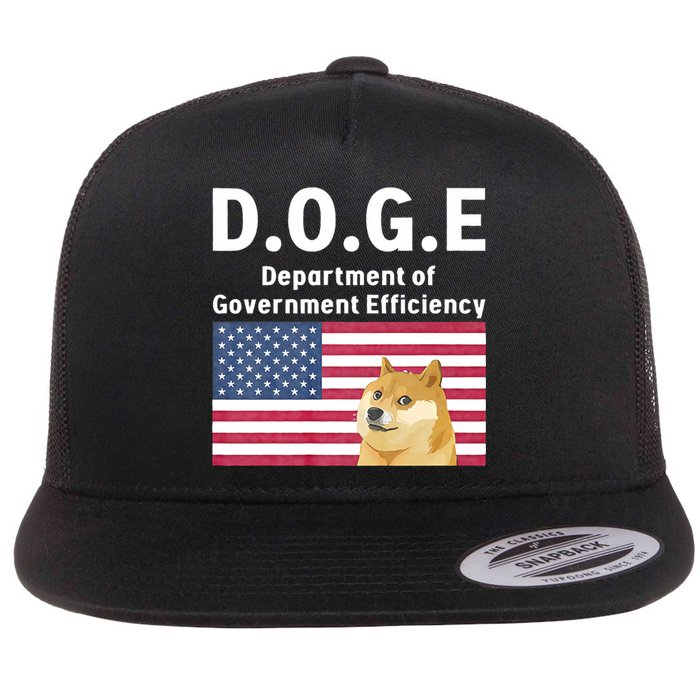 D.O.G.E Doge Department Of Government Efficiency Flat Bill Trucker Hat