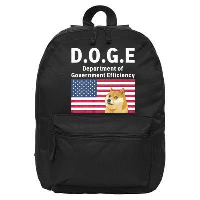 D.O.G.E Doge Department Of Government Efficiency 16 in Basic Backpack