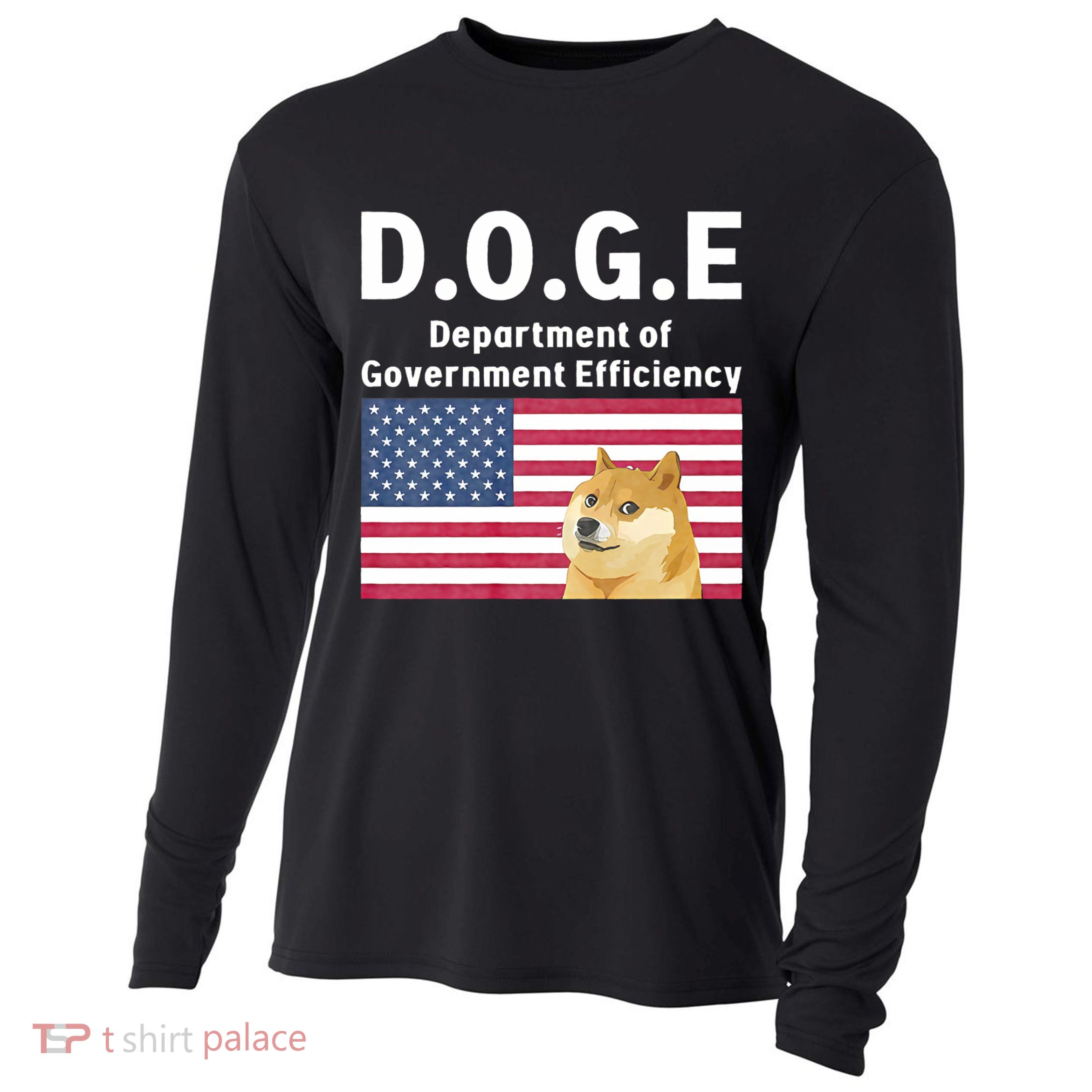 D.O.G.E Doge Department Of Government Efficiency Cooling Performance Long Sleeve Crew