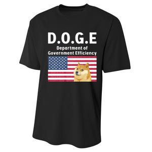 D.O.G.E Doge Department Of Government Efficiency Performance Sprint T-Shirt