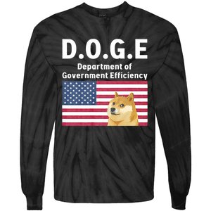 D.O.G.E Doge Department Of Government Efficiency Tie-Dye Long Sleeve Shirt