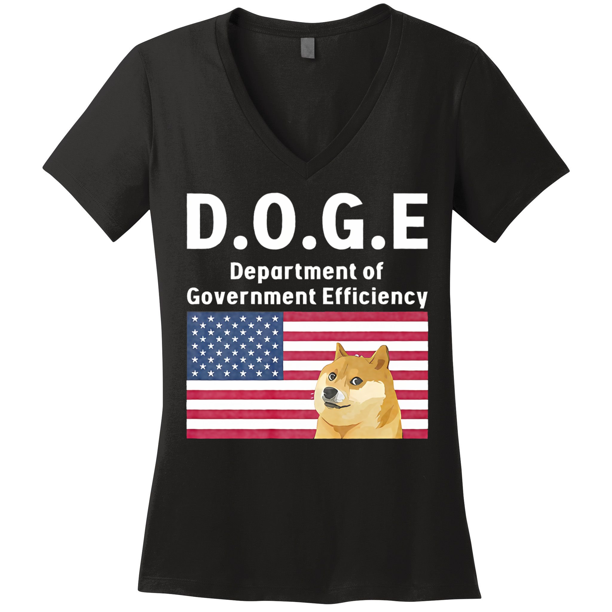 D.O.G.E Doge Department Of Government Efficiency Women's V-Neck T-Shirt