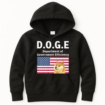 D.O.G.E Doge Department Of Government Efficiency Kids Hoodie