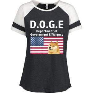 D.O.G.E Doge Department Of Government Efficiency Enza Ladies Jersey Colorblock Tee