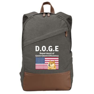 D.O.G.E Doge Department Of Government Efficiency Cotton Canvas Backpack