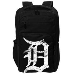 Distressed Detroit D Lettering Design Impact Tech Backpack