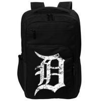 Distressed Detroit D Lettering Design Impact Tech Backpack