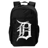 Distressed Detroit D Lettering Design Daily Commute Backpack