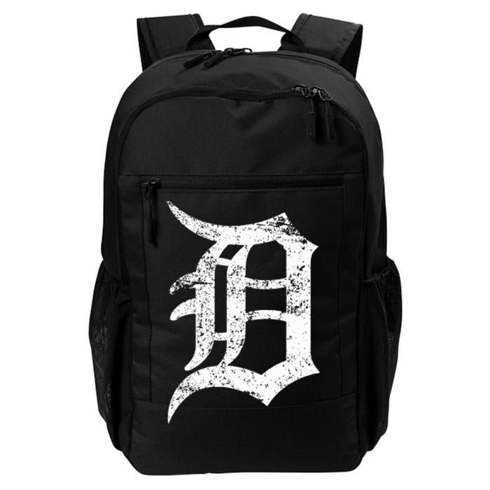 Distressed Detroit D Lettering Design Daily Commute Backpack