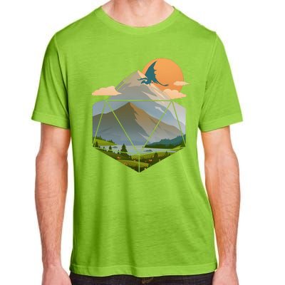 Dungeons Dragons DnD D20 Dice Mountain Nature Scene Adult ChromaSoft Performance T-Shirt