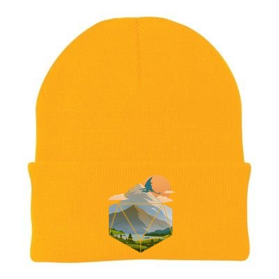 Dungeons Dragons DnD D20 Dice Mountain Nature Scene Knit Cap Winter Beanie