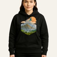 Dungeons Dragons DnD D20 Dice Mountain Nature Scene Hoodie