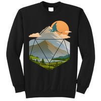 Dungeons Dragons DnD D20 Dice Mountain Nature Scene Sweatshirt