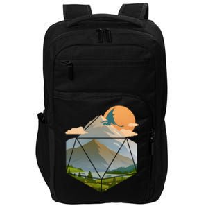 Dungeons Dragons DnD D20 Dice Mountain Nature Scene Impact Tech Backpack