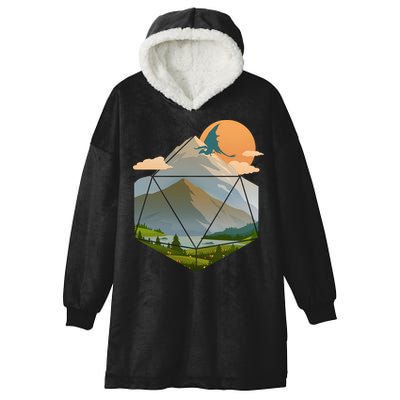 Dungeons Dragons DnD D20 Dice Mountain Nature Scene Hooded Wearable Blanket