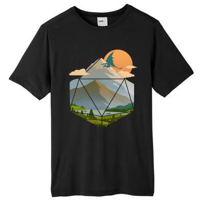 Dungeons Dragons DnD D20 Dice Mountain Nature Scene Tall Fusion ChromaSoft Performance T-Shirt