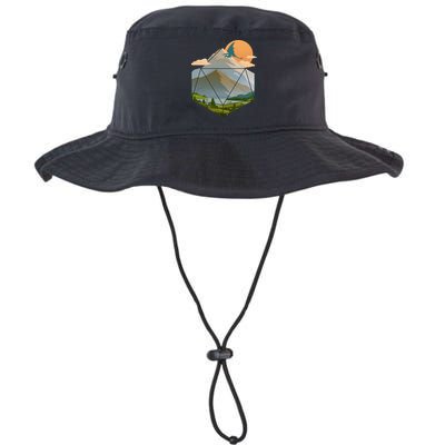 Dungeons Dragons DnD D20 Dice Mountain Nature Scene Bucket Hat