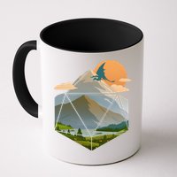 Dungeons Dragons DnD D20 Dice Mountain Nature Scene Mug