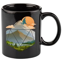 Dungeons Dragons DnD D20 Dice Mountain Nature Scene 11oz C Handle Ceramic Mug