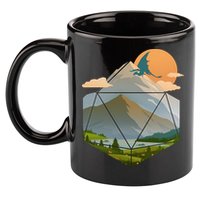 Dungeons Dragons DnD D20 Dice Mountain Nature Scene 11oz C Handle Ceramic Mug