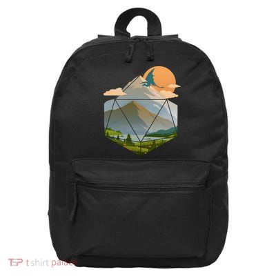 Dungeons Dragons DnD D20 Dice Mountain Nature Scene 16 in Basic Backpack