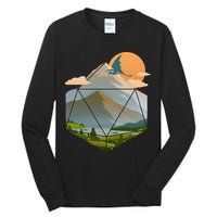 Dungeons Dragons DnD D20 Dice Mountain Nature Scene Tall Long Sleeve T-Shirt