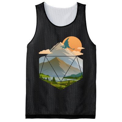 Dungeons Dragons DnD D20 Dice Mountain Nature Scene Mesh Reversible Basketball Jersey Tank