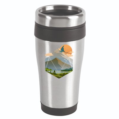 Dungeons Dragons DnD D20 Dice Mountain Nature Scene 16oz Travel Tumbler