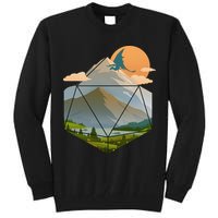 Dungeons Dragons DnD D20 Dice Mountain Nature Scene Tall Sweatshirt