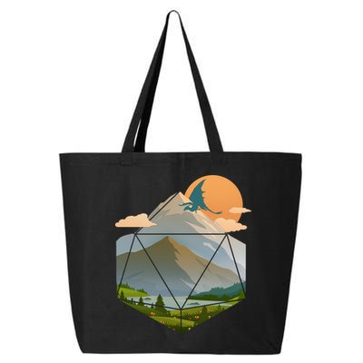 Dungeons Dragons DnD D20 Dice Mountain Nature Scene 25L Jumbo Tote