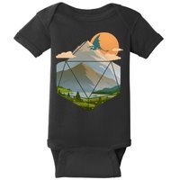 Dungeons Dragons DnD D20 Dice Mountain Nature Scene Baby Bodysuit