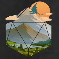 Dungeons Dragons DnD D20 Dice Mountain Nature Scene Trucker Hat