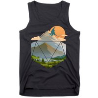 Dungeons Dragons DnD D20 Dice Mountain Nature Scene Tank Top