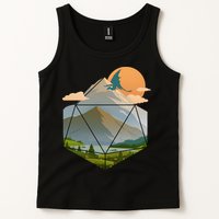 Dungeons Dragons DnD D20 Dice Mountain Nature Scene Tank Top