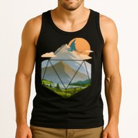 Dungeons Dragons DnD D20 Dice Mountain Nature Scene Tank Top