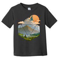 Dungeons Dragons DnD D20 Dice Mountain Nature Scene Toddler T-Shirt