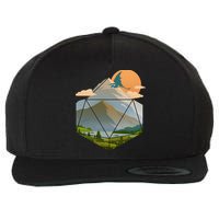 Dungeons Dragons DnD D20 Dice Mountain Nature Scene Wool Snapback Cap