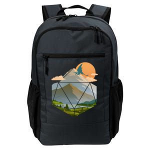 Dungeons Dragons DnD D20 Dice Mountain Nature Scene Daily Commute Backpack