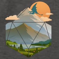 Dungeons Dragons DnD D20 Dice Mountain Nature Scene Vector Backpack