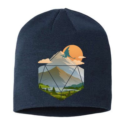 Dungeons Dragons DnD D20 Dice Mountain Nature Scene Sustainable Beanie