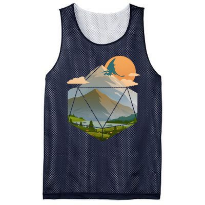 Dungeons Dragons DnD D20 Dice Mountain Nature Scene Mesh Reversible Basketball Jersey Tank