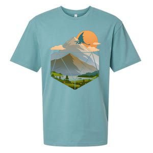 Dungeons Dragons DnD D20 Dice Mountain Nature Scene Sueded Cloud Jersey T-Shirt