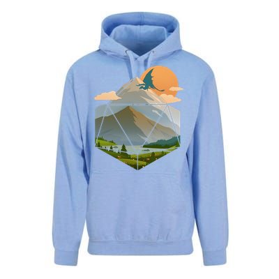 Dungeons Dragons DnD D20 Dice Mountain Nature Scene Unisex Surf Hoodie