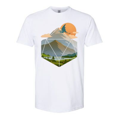 Dungeons Dragons DnD D20 Dice Mountain Nature Scene Softstyle CVC T-Shirt