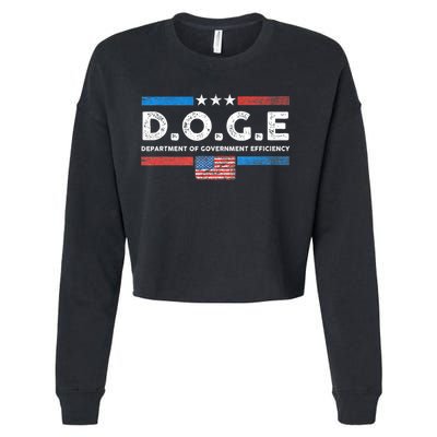 D.O.G.E Doge Department Of Government Efficiency Vintage Cropped Pullover Crew