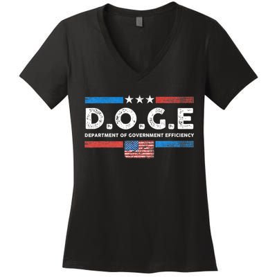 D.O.G.E Doge Department Of Government Efficiency Vintage Women's V-Neck T-Shirt