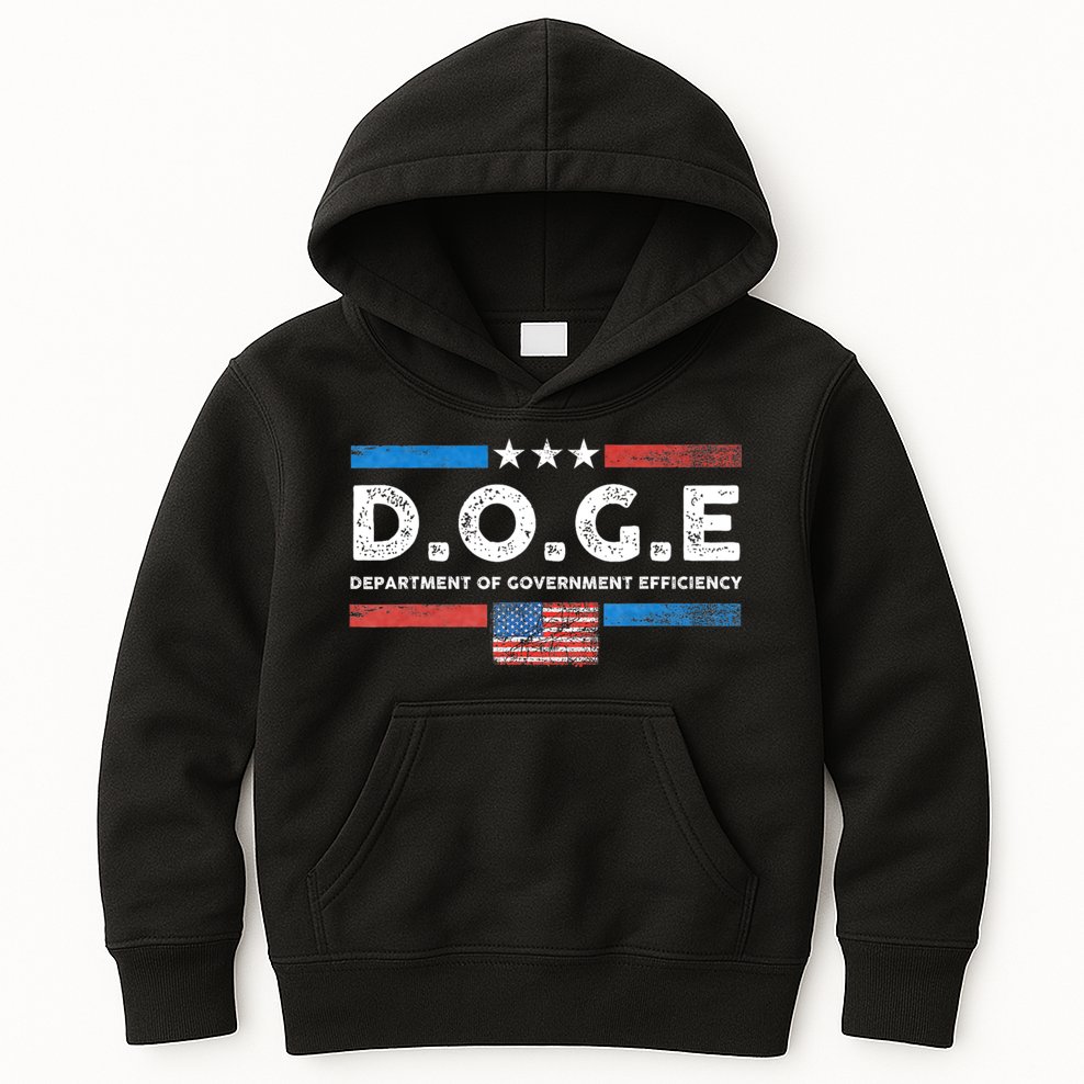 D.O.G.E Doge Department Of Government Efficiency Vintage Kids Hoodie