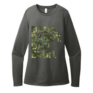 Dada Daddy Dad Bruh Funny Fathers Day Camo Dad Bruh Womens CVC Long Sleeve Shirt